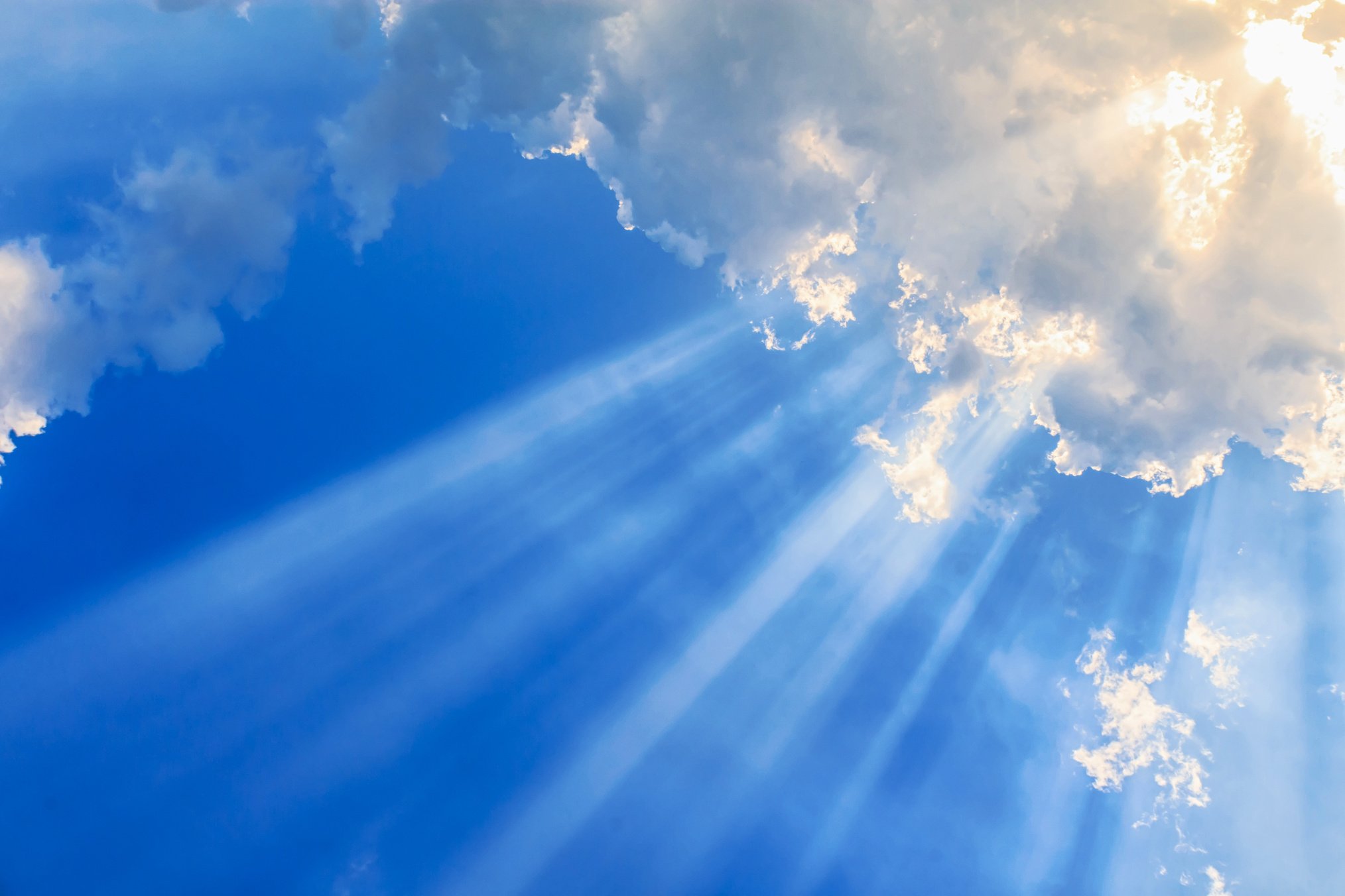 Beam of light and the clouds